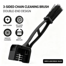 1pc/3pcs Bicycle Chain Cleaning Brush, Three-Sided Brush Head Design, Dual-Head Debris Removal Brush Cycling Maintenance Tool, Red Yellow Blue Three Colors Available - Multicolor - View 4