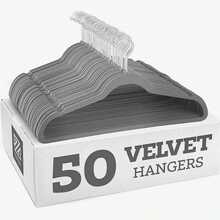 Premium Flocked Hanger, Non-Slip Thin Flocked Felt Hanger, Sturdy Heavy-Duty Coat & Suit Hanger, Closet Storage Organizer 1pc - Grey - View 1