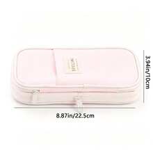 1pc Pink Large Capacity Stationery Box, Back To School Essential Multi-Functional Pencil Case, Teacher Desk Accessory Pen Holder, Suitable For Classroom Storage Cabinet Decoration, Office Desk Accessory, Pink Office Supplies - Pencil Case - View 8