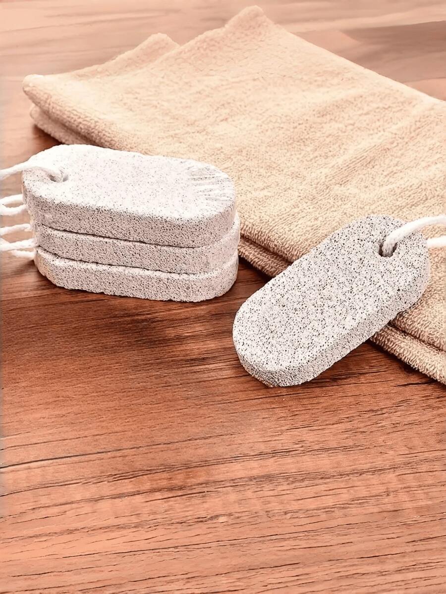 1pc Oval Exfoliating Pumice Stone, Volcanic Pumice Foot Scrub Stone With Hanging Ring, Natural Tool For Removing Dead Skin, Rough Surface Quickly Removes Dead Skin, Protects Skin Without Hurting Hands, Efficient Body Care Cleaning Tool