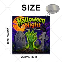 Halloween Night Zombie Graveyard Coloring Book, Large Print Simple Line Art Spooky Cemetery Undead Themed Stress Relief Relaxing Coloring Pages, Ideal Halloween Birthday Gift For Adults Teens - Halloween Night - View 5