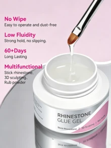 BORN PRETTY 30G Rhinestone Glue Gel No Wipe Uv Led Gel Multi Use For Rhinestone Adhesion 3D Modeling And Powder Nail Diy - 30g - View 9