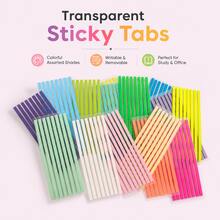 2560 buah Penanda Indeks Panjang Berwarna-warni yang Dapat Ditulis, 16 Warna, 14 x 0,5 cm, Perekat Mandiri, Cocok untuk Buku, Buku Catatan, Perencana, Perlengkapan Belajar dan Kantor, Kembali ke Sekolah - Satu-Ukuran - View 3
