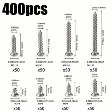 400pcs Cross Self Tapping Screw Mixed Set, Woodworking Screws, Gypsum Board Screws, Drywall Screws, Hardened Self Tapping Screws, Home Decoration Screws - Silver - View 10