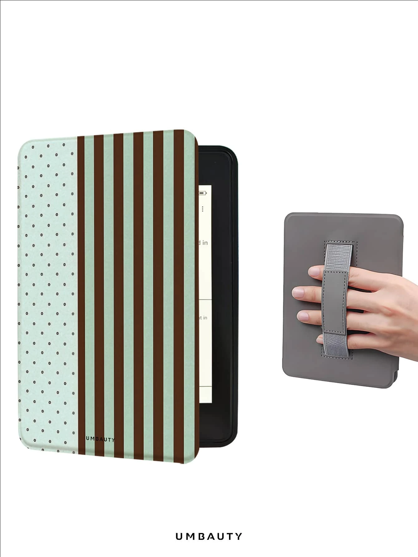 UMBAUTY Striped & Polka Dot Pattern Protective Case For 7/6.8/6 Inch Kindle Paperwhite (12th/11th/10th/7th/6th/5th Gen - 2024) | Kindle Colorsoft Signature Edition E-Reader Accessory, Cute Minimalist Protective Case With Hand Strap, Suitable As A Gift For Colleagues And Friends - Multicolor - View 1