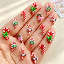 10/30/50pcs Colorful Mini Cartoon Christmas Candy Cane Flat Back Resin Decorations - For Handmade Crafts, Scrapbooking, DIY Wedding Decor - Ideal Gift Choice For Valentine's Day, Halloween And Christmas - Random Mix - Christmas Candy Cane - View 10