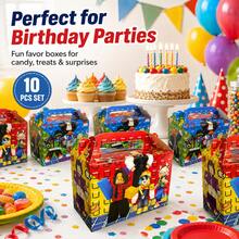 Roblox 10pcs Party Favor Paper Boxes, Portable Handle Snack Containers, Cartoon Block Game Character Print, Rectangular Candy Gift Boxes, Children's Game Theme Birthday Party Snack Storage Boxes - Forsaken Chance Paper Box - View 2