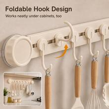 XIANG YU Suction Cup Kitchen Wall Hook Sliding Rack, No Drilling Required, Kitchen Utensil Storage Holder For Spatulas And Spoons - A - View 4