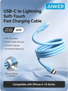 anker Kabel data pengisian cepat bersertifikasi Apple MFi A8662, kompatibel dengan iPhone 16, 15 Pro Max, dan 14. Kabel pengisian cepat port 13C ke Lightning 12, kabel pengisi daya asli. - MultiWarna - View 7