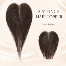 Women's Human Hair Top Piece Clip-In, S2 Dark Brown Natural Style, 3 Clips, Hair Piece Not Included, Suitable For Thinning Hair Top, Instantly Adds Volume - S2 - View 2