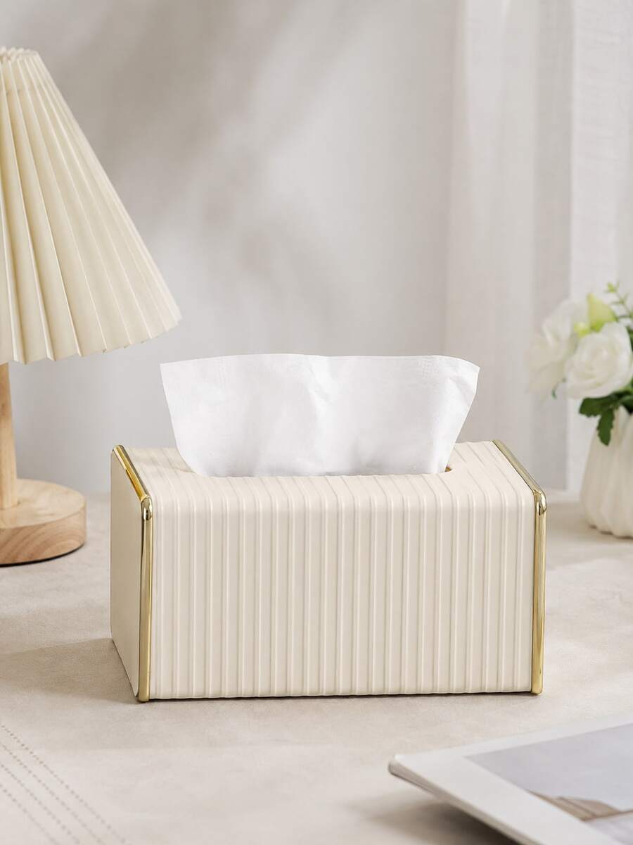 PU Leather Rectangular Tissue Box Holder, Napkin Holder, Decorative Storage Box, Suitable For Bathroom Countertop, Bedside Table, Coffee Table, Home, Office Desk And Car, Holiday Gift