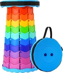 Outdoor Telescopic Folding Stool, Camping Stool, Portable Fishing Stool - Colorful - View 15