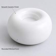 2pcs White Ceramic Candle Holders - Minimalist Creative Home Decor, Suitable For Dining Table And Desk, Perfect Decorative Choice (Candles Not Included) - Multicolor - View 8