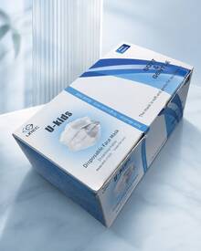 Cubrebocas Infantil Tricapa BLANCO caja con 50 piezas - A - Ver 5