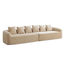 Sectional Sofa Khaki 6 Seat Made Of Chenille For Living Room And Lounge - Khaki 6 Seat - View 7