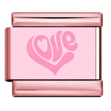 1pc Pink Theme Italian Charm, Stainless Steel Module Link Charm, Y2K Girly Print DIY Bracelet Jewelry Finding - All-pink - View 12