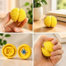 1PC,Spiky Massage Ball Fidget Toy, PLA Fingertip Stress Relief Sensory Toy, Textured Hand Massage & Press Toy, Portable Relaxation Desk Toy, 2 Color Options - Multicolor - View 2