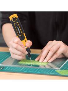 Mini kit de herramientas rotativas inalámbricas USB para joyería, procesamiento de metales y vidrio; bolígrafo para tallar madera; bricolaje. - Amarillo - Ver 12