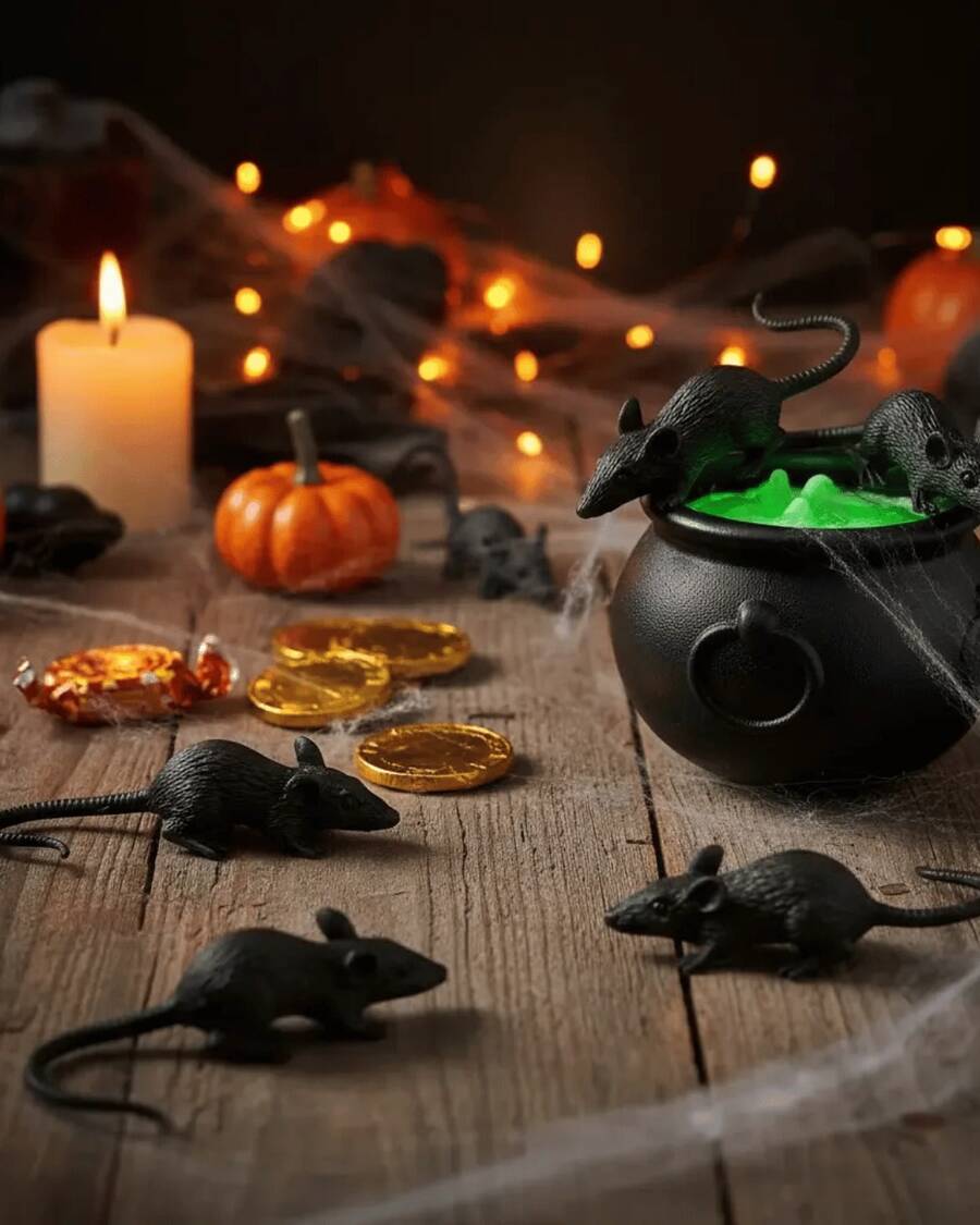 Decoração Halloween Morcego Aranha Rato Insetos Assustadores Enfeite Festa Dia das Bruxas Terror Horror Pegadinha Brincadeira Cosplay Cenário Temático