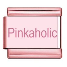 1pc Pink Theme Italian Charm, Stainless Steel Module Link Charm, Y2K Girly Print DIY Bracelet Jewelry Finding - All-pink - View 26