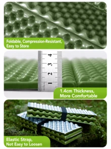 CAMEL CROWN Egg Crate Foam Sleeping Pad, Outdoor Camping Egg Crate Mat, Foldable Tent Pad, Portable Egg Shell Moisture-Proof Ground Mat - Green - View 5