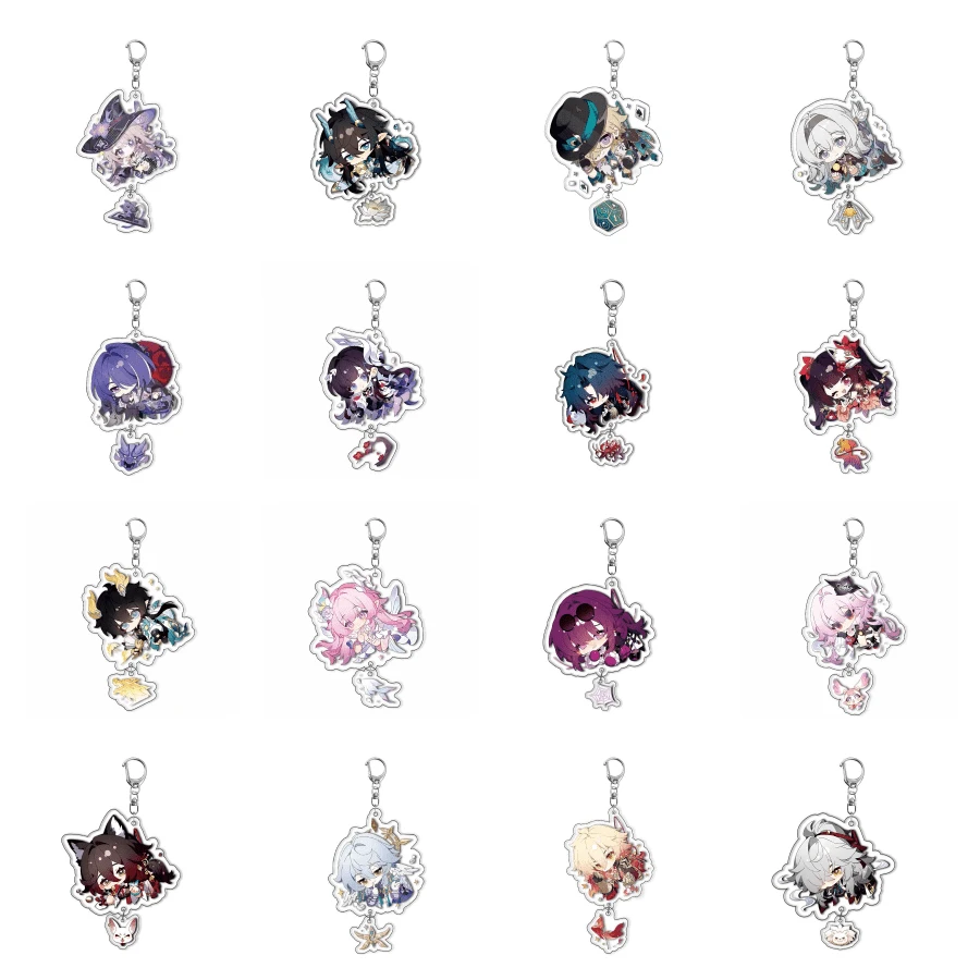Honkai Star Rail Official Authentic Game Character Acrylic Keychain Pendant, Double-Layer High-Quality Acrylic, Cute Pattern Design, Suitable For Fans As Decoration Or Gift, Kafka, March 7th, Dan Heng - Multicolor - View 1