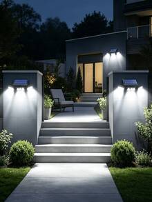 Solar Powered Outdoor Light With Motion Sensor, 3-Head Security Light, Solar Powered, 74 LED/100 LED/Mini Flood Light, With Motion Detection Spotlight, Suitable For Garage, Yard Entrance, Patio, IP65 Waterproof - Black - View 4