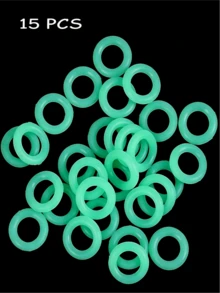 15/30pcs Glowing Tent Stake Rings, Rubber Camping Stake With Glowing Ring Functional Tent Accessories, Easy To Install And High Visibility, Rubber Material, Outdoor Camping Essentials, Night Camping Tent Stake Safety Marker Rings, Camping Accessories - Mint Blue - View 12