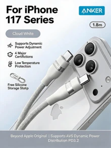 anker Kabel data pengisian cepat bersertifikasi Apple MFi A8662, kompatibel dengan iPhone 16, 15 Pro Max, dan 14. Kabel pengisian cepat port 13C ke Lightning 12, kabel pengisi daya asli. - MultiWarna - View 21