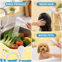 Portable Faucet Sprayer With Flexible Hose, Tool-Free Clamp-On Handheld Shower Attachment For Pet Bathing, Hair Washing, Produce Rinsing And Plant Watering - View 3