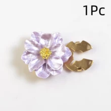 1Pc/2Pcs Floral Seamless Button Set, Decorative Clip-On Shirt Buttons, Women's Shirt Collar/Cuff Decorative Buttons, Quick Detach And Install - Multicolor - View 24