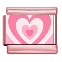 1pc Pink Theme Italian Charm, Stainless Steel Module Link Charm, Y2K Girly Print DIY Bracelet Jewelry Finding - All-pink - View 8