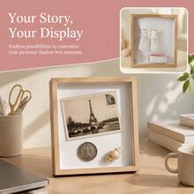 10 Inch Display Case Photo Frame Handmade DIY Tissue Paper Roses Framed Picture Frame - Multicolor - View 1