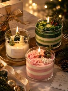 Mini Snow-Covered Christmas Tree & Holly Leaf Silicone Mold, Realistic Snow-Topped Tree Design With Delicate Layered Texture, Compact Size, Suitable For Aromatherapy Candle Inlay Decor, Standalone Small Candles, Handmade Soap Accessories, Decoration And Resin Micro Landscapes, Compatible With Christmas-Themed Candle Creations, Create Winter Atmosphere Desktop Decor, Can Be Used As Holiday Handmade Gift Material - Silicone Mold - View 2