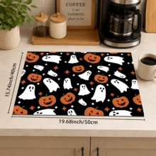 1pc Ghost Pattern Printed Diatomaceous Earth Kitchen Drain Mat, Halloween, Can Be Used As Halloween Gift, Halloween Decoration, Absorbent Dish Drying Mat, Coffee Machine Mat, Dishwashing Mat, Sink Mat, Kitchen Countertop Protection Mat, Suitable For Cups, Plates, Tableware And Kitchen Decoration - Multicolor - View 12