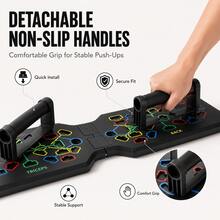 BSKT 44-Hole Color-Coded Guided Push-Up Training Board, Detachable Handle With Adjustable Spacing And Angle, For Adult Beginners And Advanced Bodyweight Training, Upper Body Muscle And Gym Strength Exercises - Multicolor - View 4