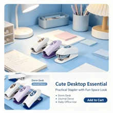 1 Set Stapler Mini Astronot Luar Angkasa dengan Isi Staples Gratis, Stapler Plastik Portabel Hemat Tenaga, Alat Tulis Sekolah Lucu Kecil untuk Siswa, Perlengkapan Penjilidan Dokumen Kertas Kantor, Back to School, Mini Stapler - Set - View 1