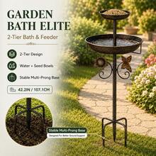 Metal Bird Bath Feeder Bowl With Garden Stake,Outdoor Bird Bath & Feeder,Weather-Resistant Yard DecorFor Birds & Butterflies - Bird Bath and Bird Feeder Garden Stake - View 11