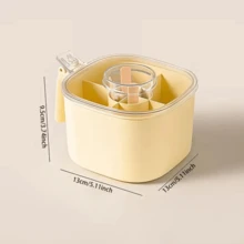 1pc Multi‑Grid Seasoning Storage Box With Flip Transparent Lid, Divided Compartments With Built‑In Spoons, Countertop Spice Condiment Container, Kitchen Household Organizer For Salt Sugar Pepper - Multicolor - View 4