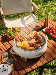 CAMEL CROWN Electric & Charcoal Dual-Purpose Stove For Indoor Tea Roasting Around The Brazier, Outdoor Smokeless Barbecue, Milk Heating & Meat Grilling - Off-white - View 1