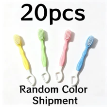 50pcs Macaron Color 3-In-1 Mini Travel Toothbrush Set - Disposable Toothbrush With Floss Pick (4 Flavors/Individually Wrapped) Back To School Edition, Dental Floss - Multicolor - View 9