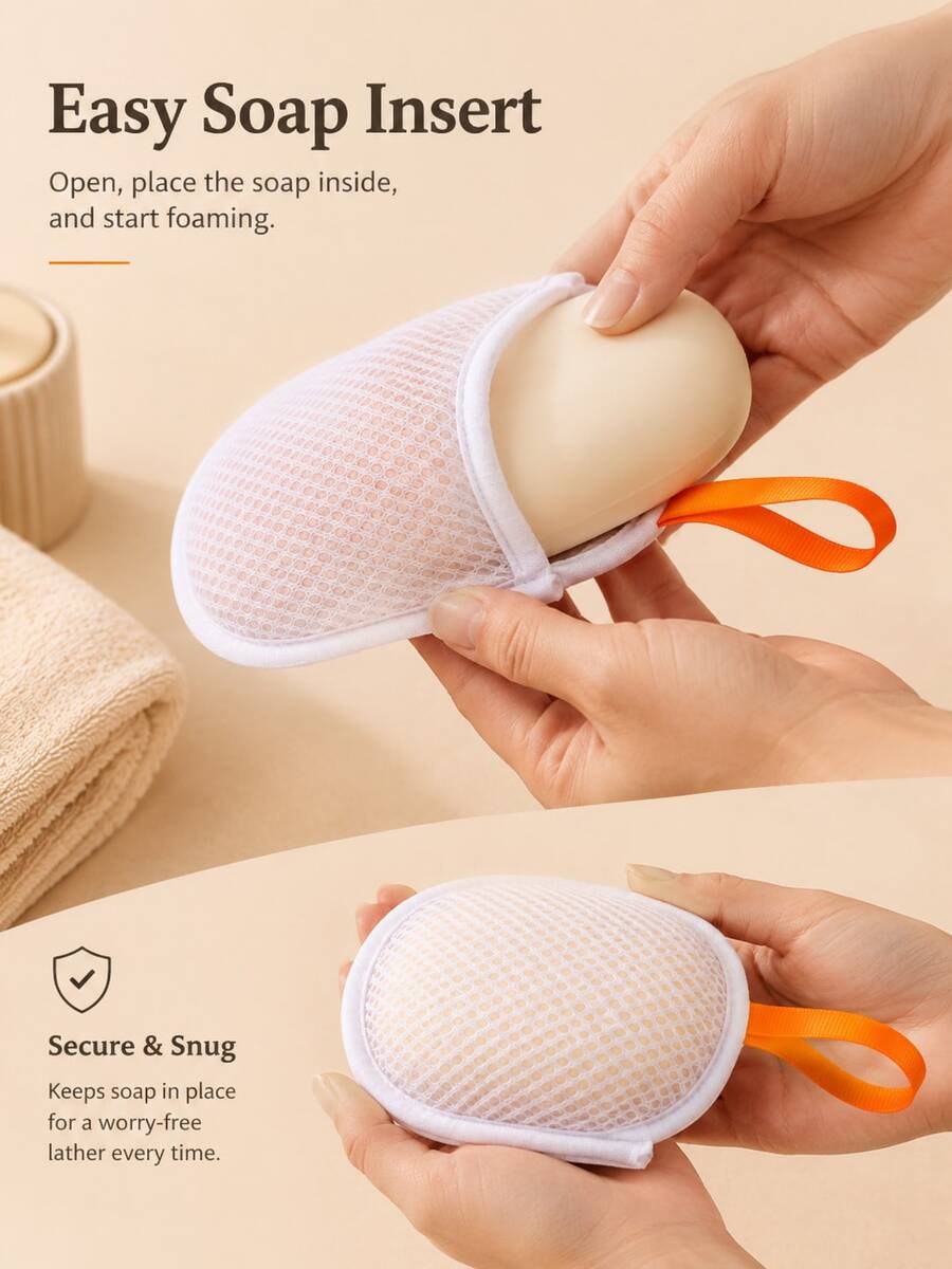 Portable Hanging Soft Mesh Soap Bag With Drawstring Closure And Compact Travel Storage Box, Quick-Drying Dense Lather Multi-Purpose Soap Mesh Bag For Home Bathroom Shower Facial Cleansing Fitness Camping Travel Daily Bathing Care
