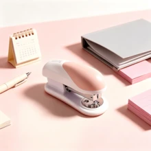 1pc Macaron Colorful Stapler, Desktop Office Home Effort-Saving Stapler, Student Exam Paper Document Binding Machine, Minimalist Multi-Color Options Office Stationery - Stapler - View 2