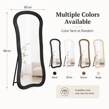 Asymmetrical Curved Full‑Body Mirror, 160*60cm,Random Color, Freestanding & Wall‑Mounted Dressing Mirror, Large Standing Makeup Mirror For Bedroom Living Room Home Decor - A - View 2