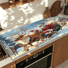 1pc Dish Drying Mat, Coffee Machine Mat, Christmas Reindeer Sleigh Pattern Dish Drying Mat, Absorbent Quick-Drying No Water Stains, Non-Slip Table Protection, Suitable For Christmas Holiday Tabletop, Suitable For Kitchen Countertop Use, Home Gift, Tabletop Decoration - XYLSD-916 - View 14