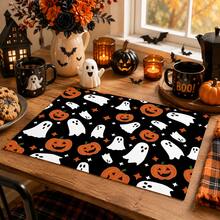 1pc Ghost Pattern Printed Diatomaceous Earth Kitchen Drain Mat, Halloween, Can Be Used As Halloween Gift, Halloween Decoration, Absorbent Dish Drying Mat, Coffee Machine Mat, Dishwashing Mat, Sink Mat, Kitchen Countertop Protection Mat, Suitable For Cups, Plates, Tableware And Kitchen Decoration - Multicolor - View 2