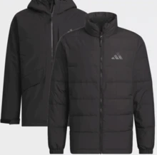 Adidas Men's Sports Down Jacket Hooded Coat 2 Pieces Set With Detachable Down Jacket Inner Liner JY4215 - Black - View 6