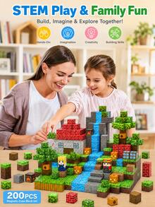 200pcs Magnetic Building Blocks - Children's STEM Sensory Construction Toy Set, 3D Creative Magnetic Building Educational Toy, Suitable For Building And Creating, Explore And Build Your Own Magnetic World, Ideal Gift For Boys And Girls Birthday, Classroom, Holiday (Some Accessories Random Color) - Multicolor - View 5