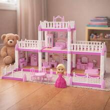 Brinquedo Castelo de Princesa Blocos Montar C/ Bonecas | Kit Infantil Menina 110  Peças - Multicolorido - Visão 1