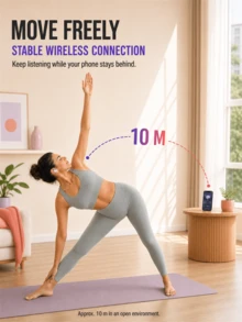Tagry I21 Ear Hook Open-Ear Wireless Earbuds Bluetooth 5.3 Stereo Deep Bass LED Display IPX7 Headphones With Mic For Running Commuting Indoor Outdoor - View 3